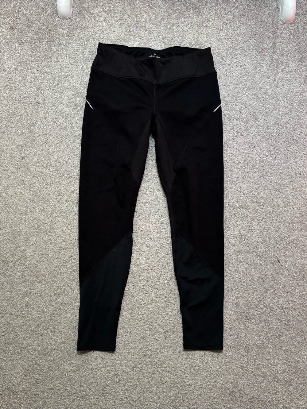 Athleta Women's Black Running Leggings with Reflective Details